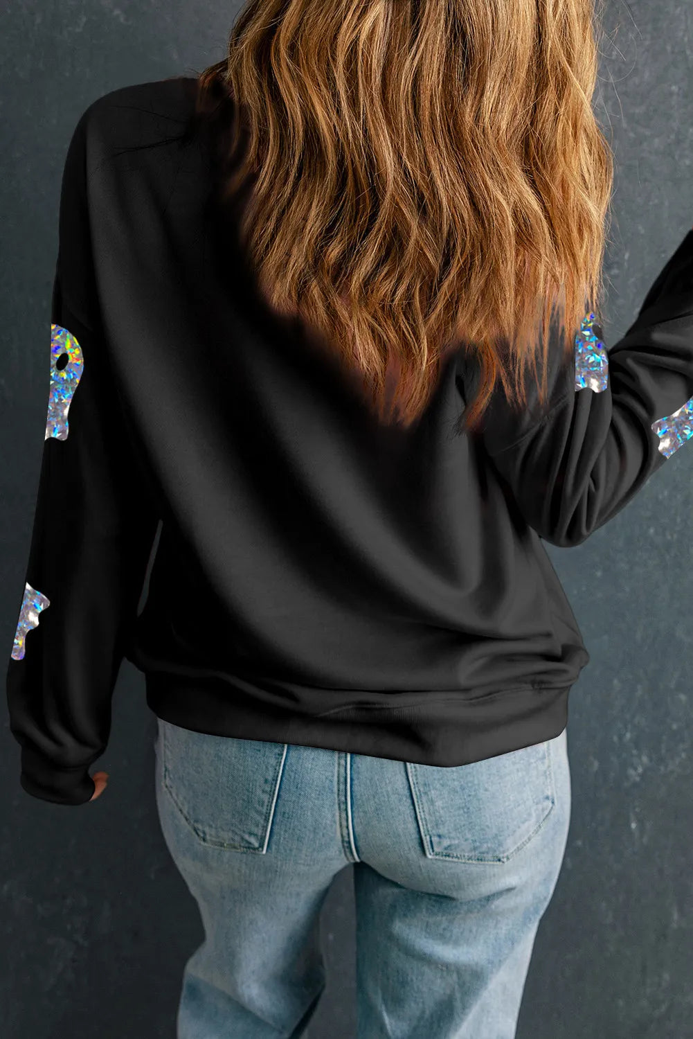Ghost Round Neck Long Sleeve Sweatshirt - Kristi Pierce Designs