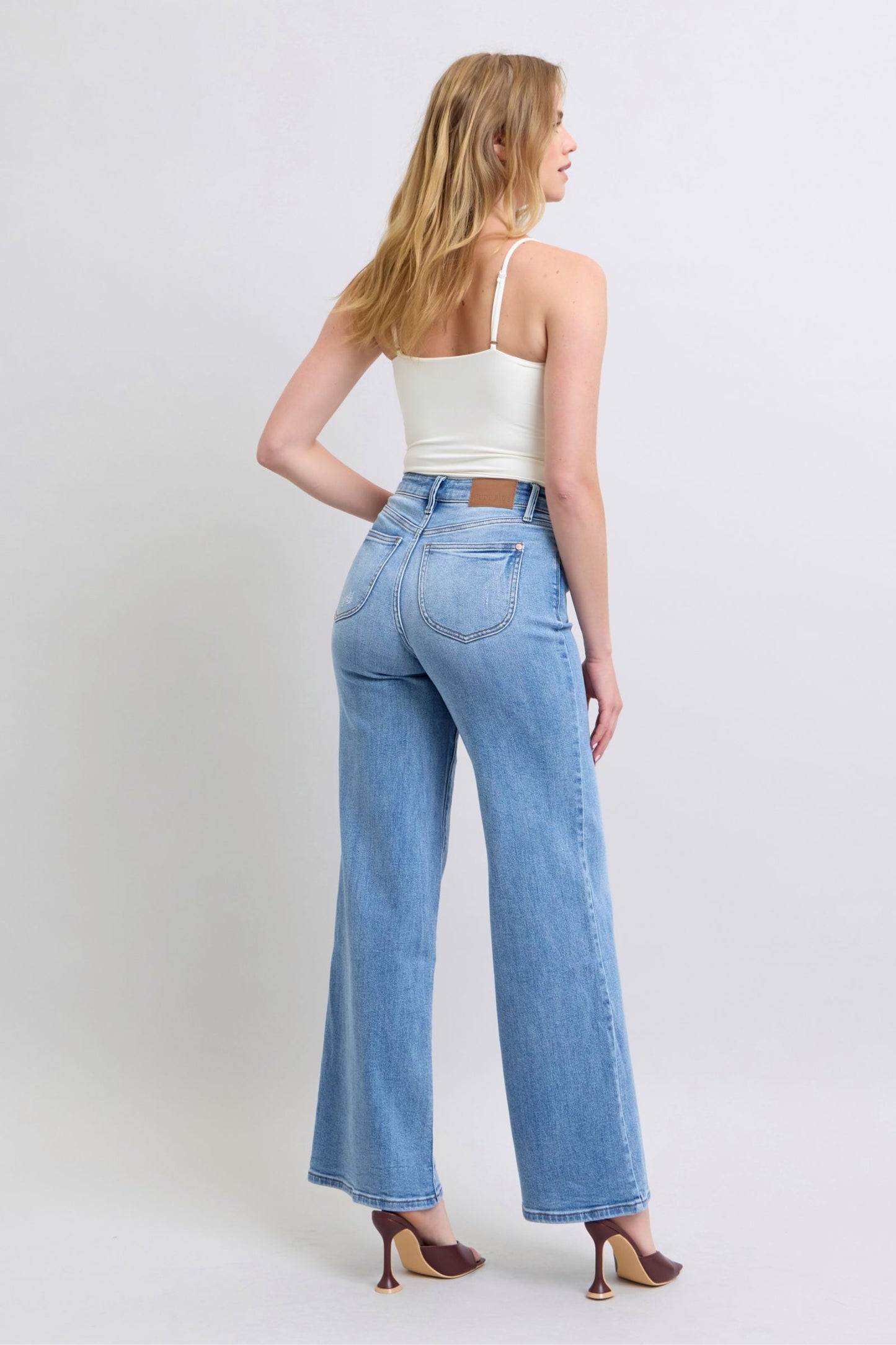 Full Size Wide Leg Jeans with Pockets, Judy Blue