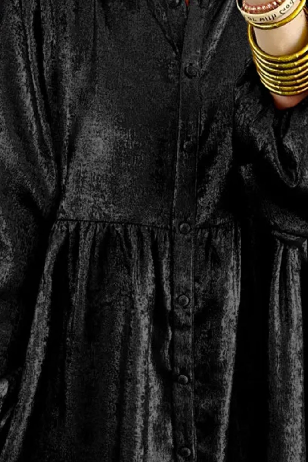 Metallic Sheen Long Sleeve Mini Dress - Kristi Pierce Designs