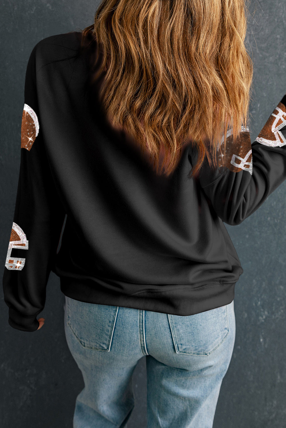 Sequin Round Neck Long Sleeve Sweatshirt - Kristi Pierce Designs