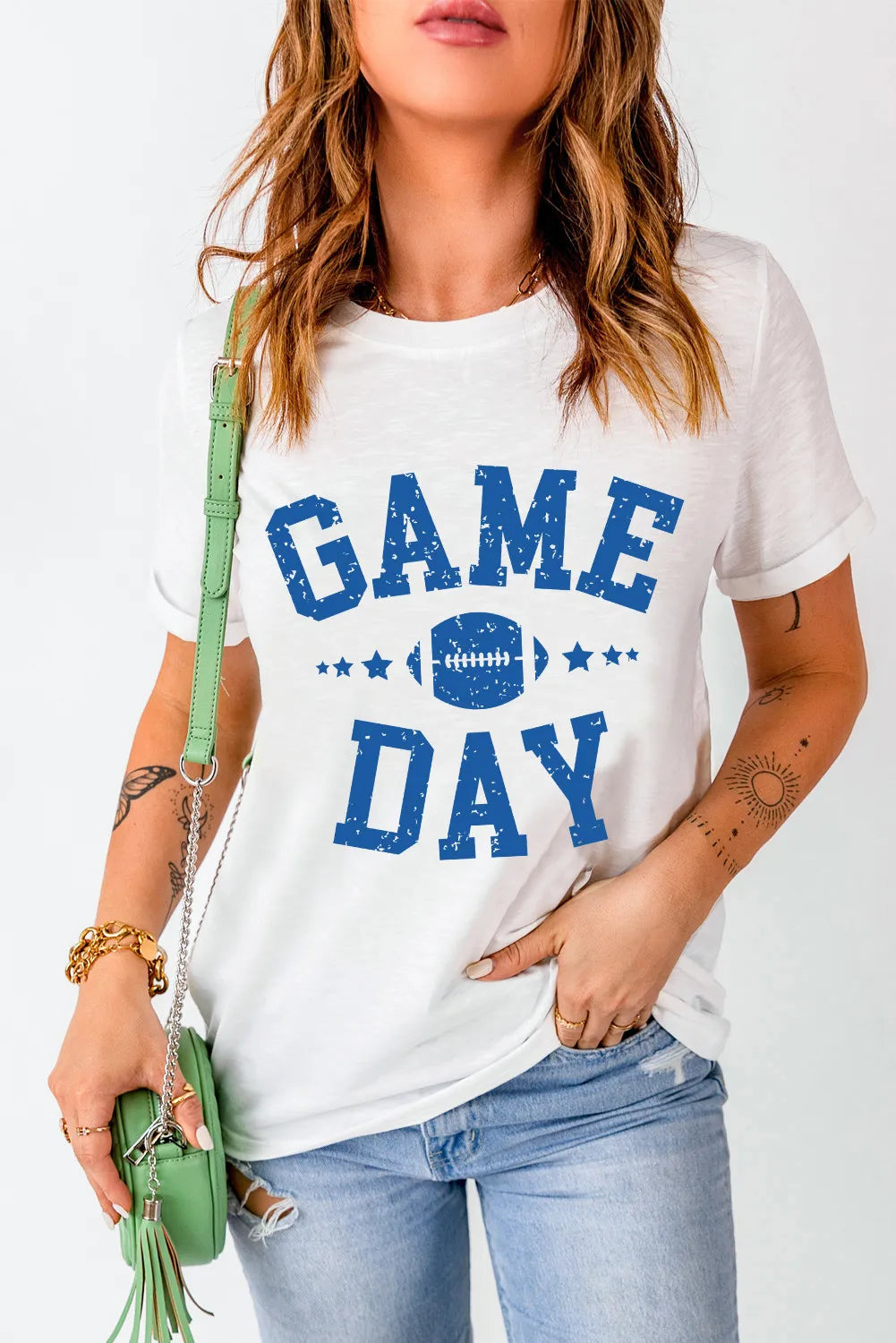 GAME DAY Round Neck Short Sleeve T-Shirt - Kristi Pierce Designs