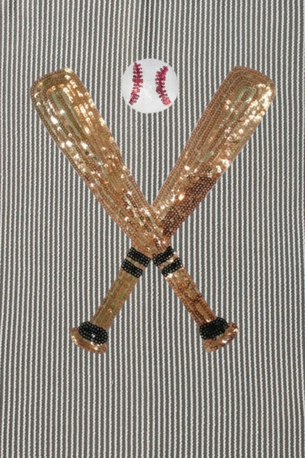Sequin Baseball Round Neck Short Sleeve T-Shirt - Kristi Pierce Designs