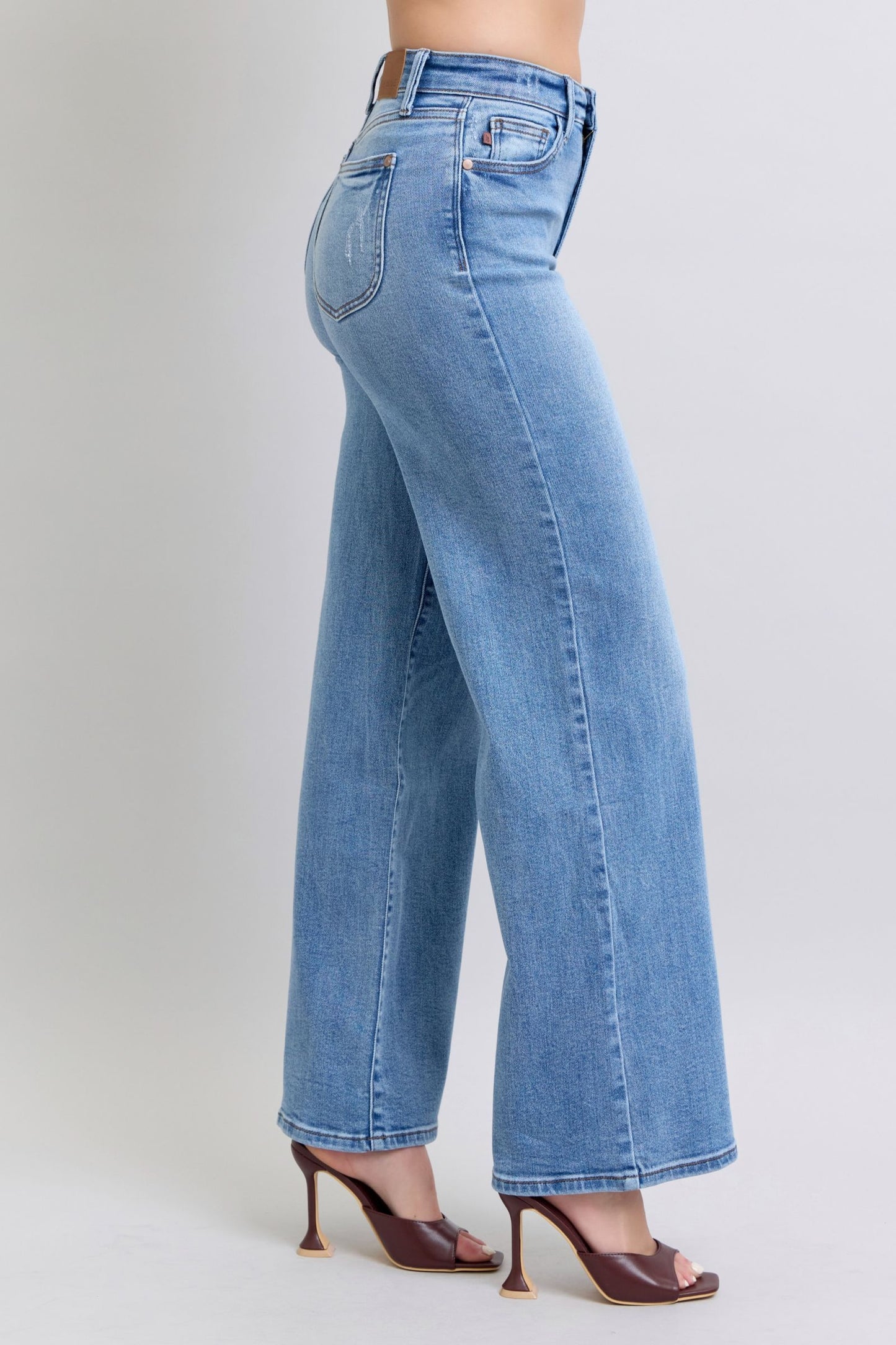 Full Size Wide Leg Jeans with Pockets, Judy Blue