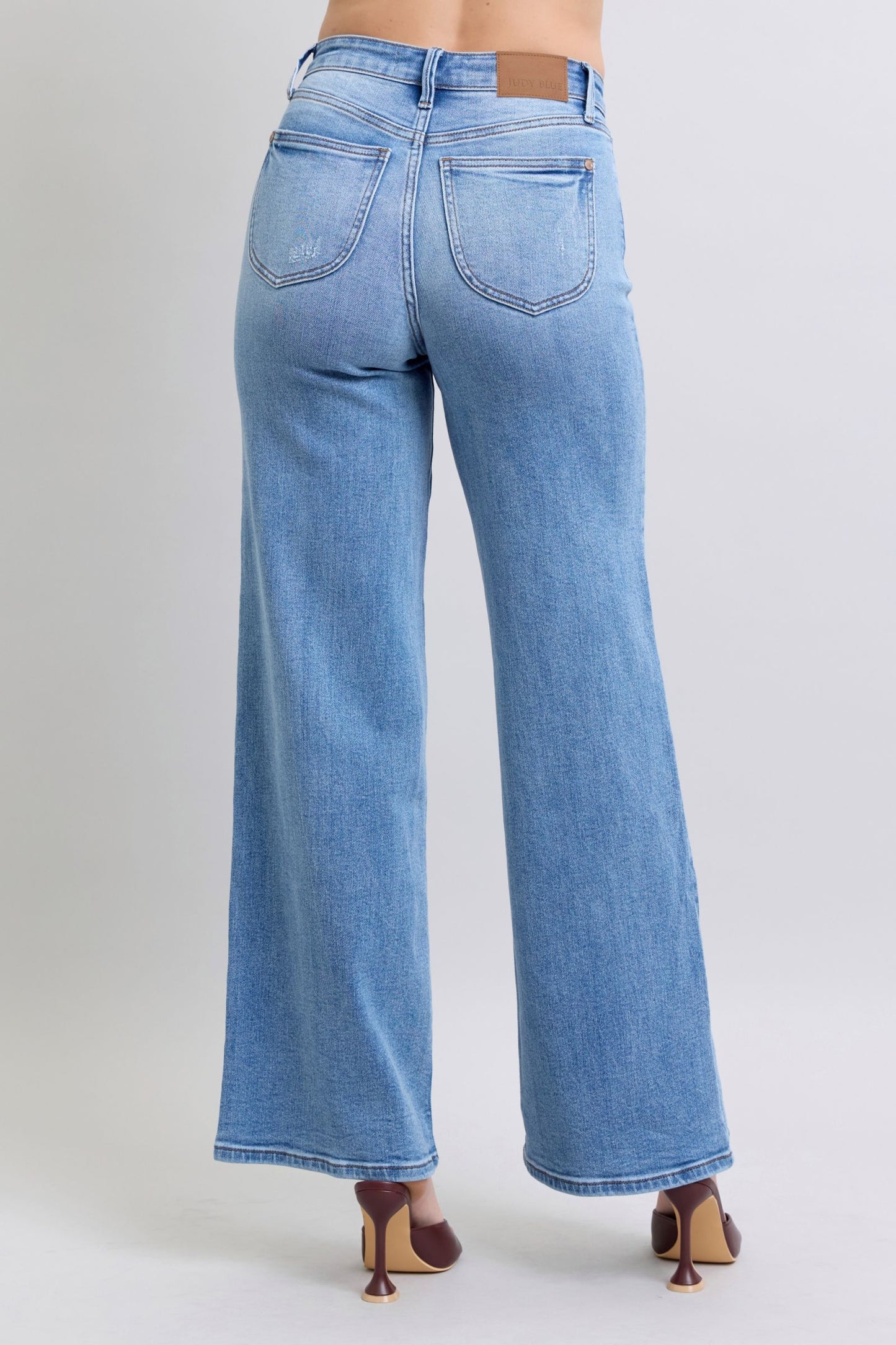 Full Size Wide Leg Jeans with Pockets, Judy Blue