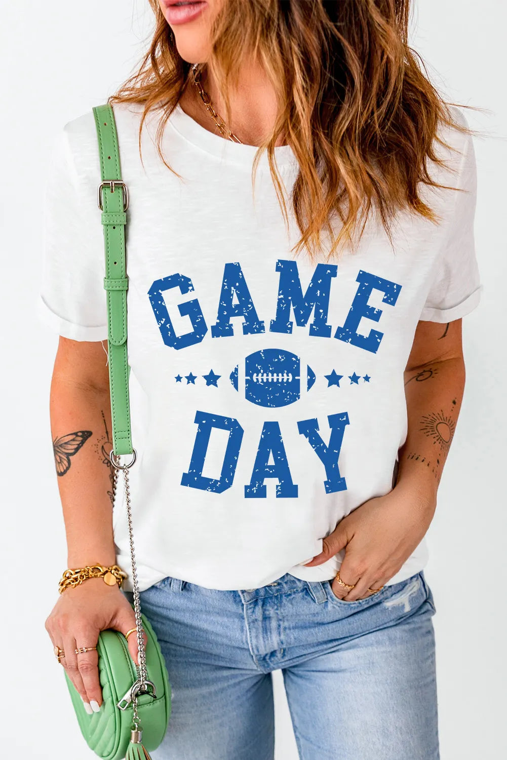 GAME DAY Round Neck Short Sleeve T-Shirt - Kristi Pierce Designs