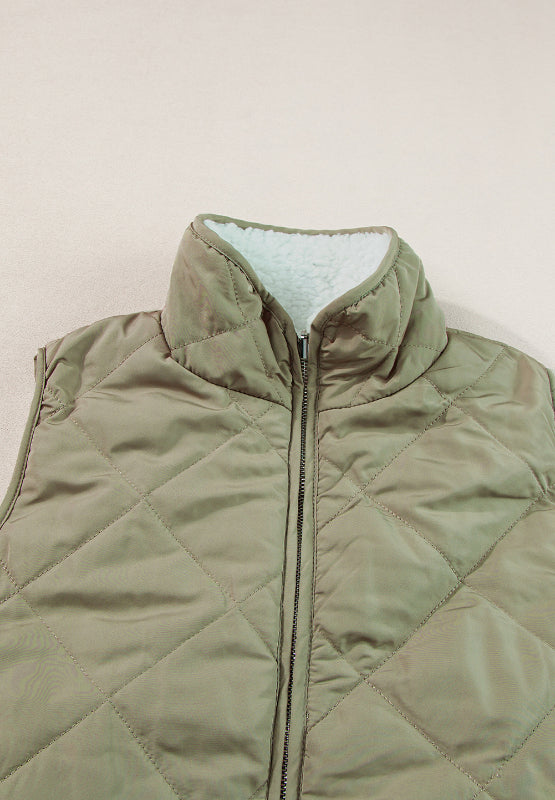 Fuzzy Zip Up Vest Coat with Pockets - Kristi Pierce Designs