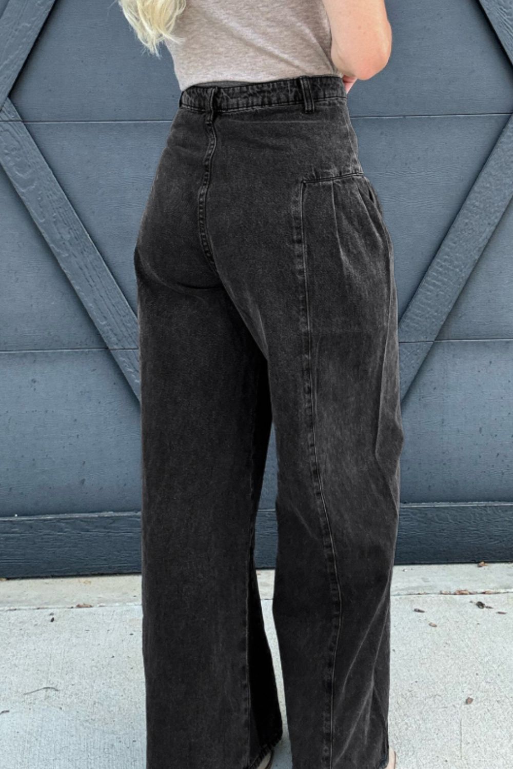 High Rise Wide Leg Jeans with Pockets - Kristi Pierce Designs