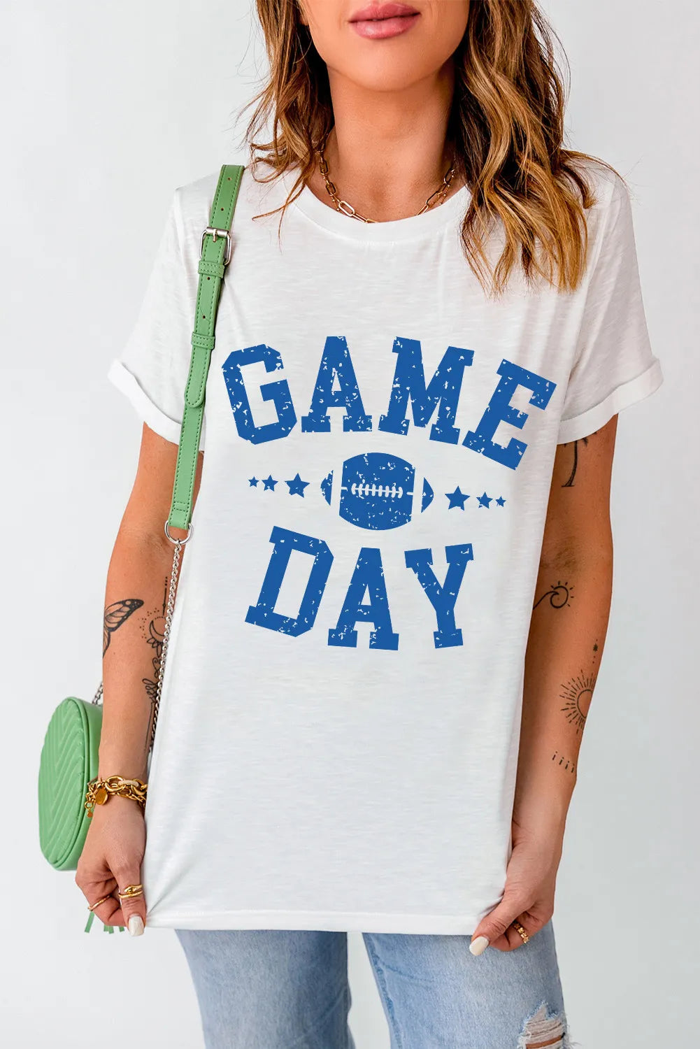 GAME DAY Round Neck Short Sleeve T-Shirt - Kristi Pierce Designs