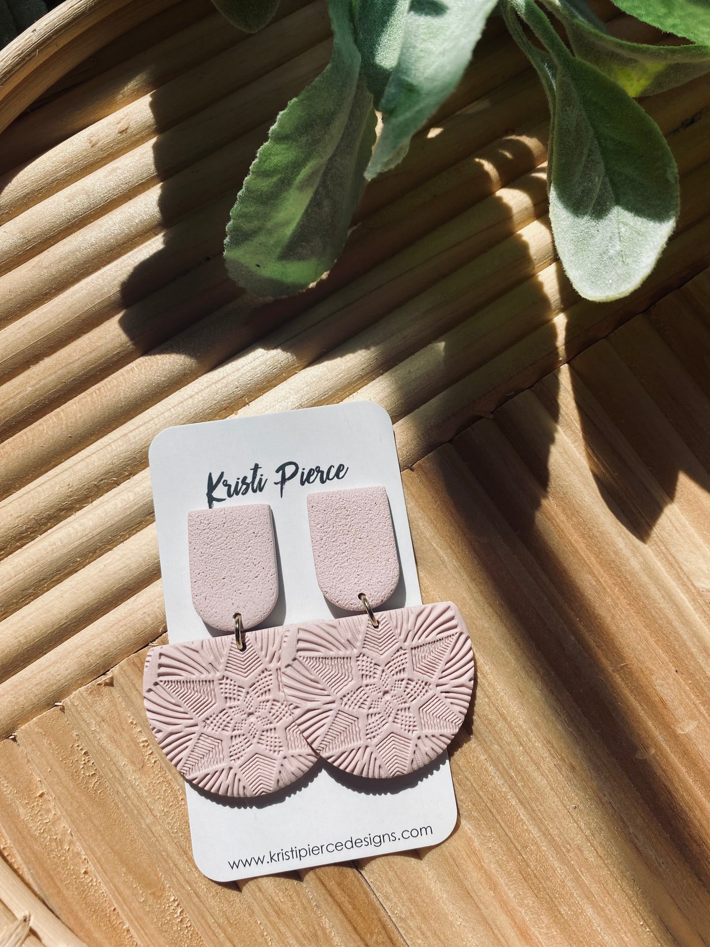 Dusty Pink Mandala Texture Dangle