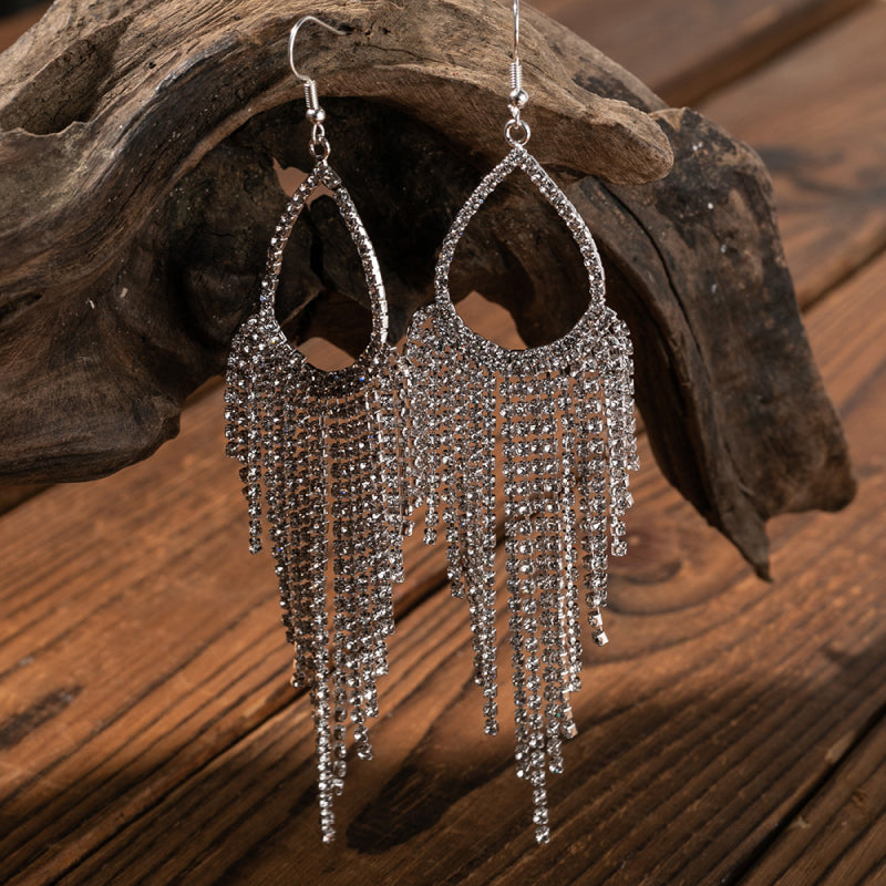 Alloy Dangle Rhinestone Earrings