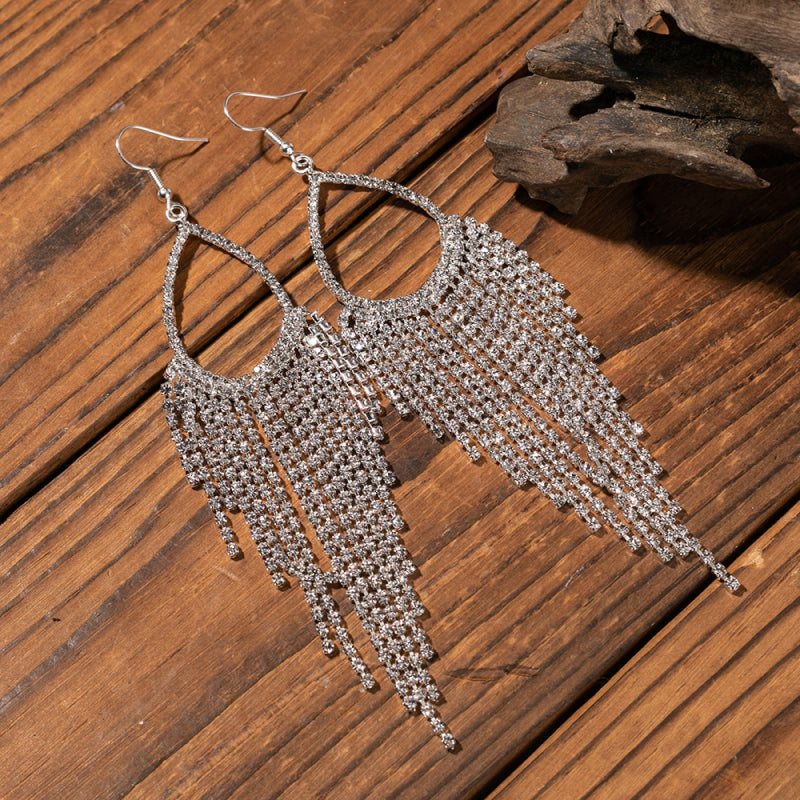 Alloy Dangle Rhinestone Earrings