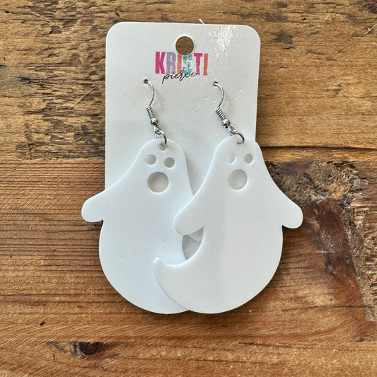 White Oversized Acrylic Ghost Earrings