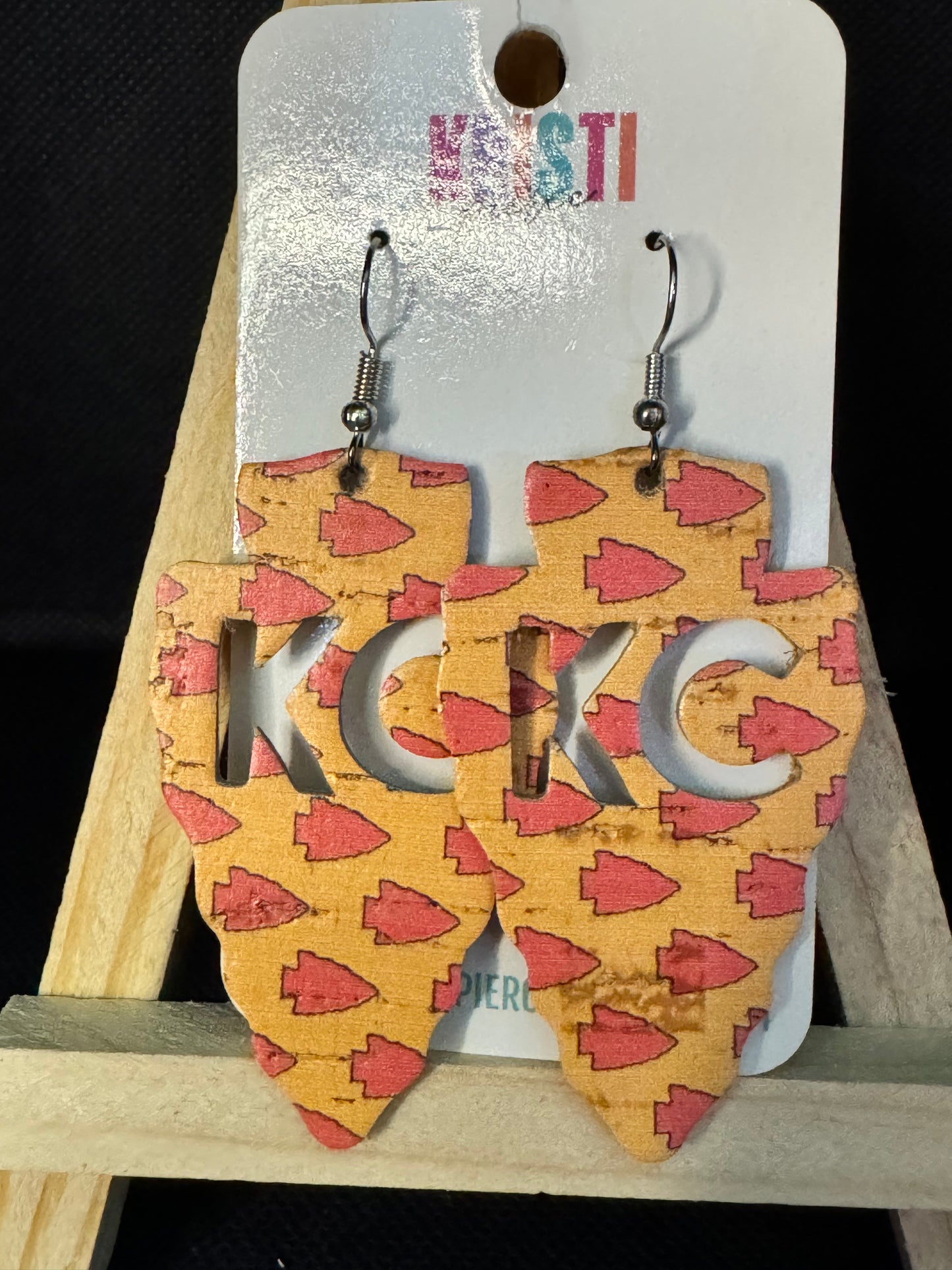 Yellow Arrowhead with KC Cutout Design Earrings