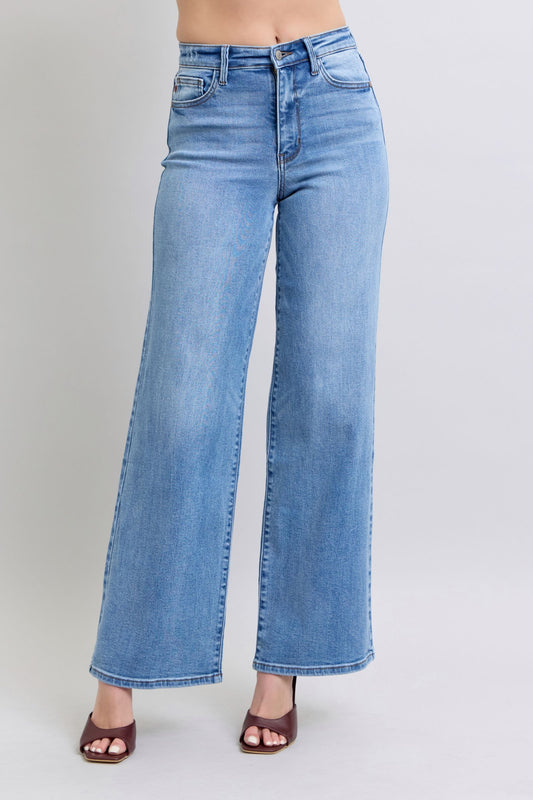 Full Size Wide Leg Jeans with Pockets, Judy Blue