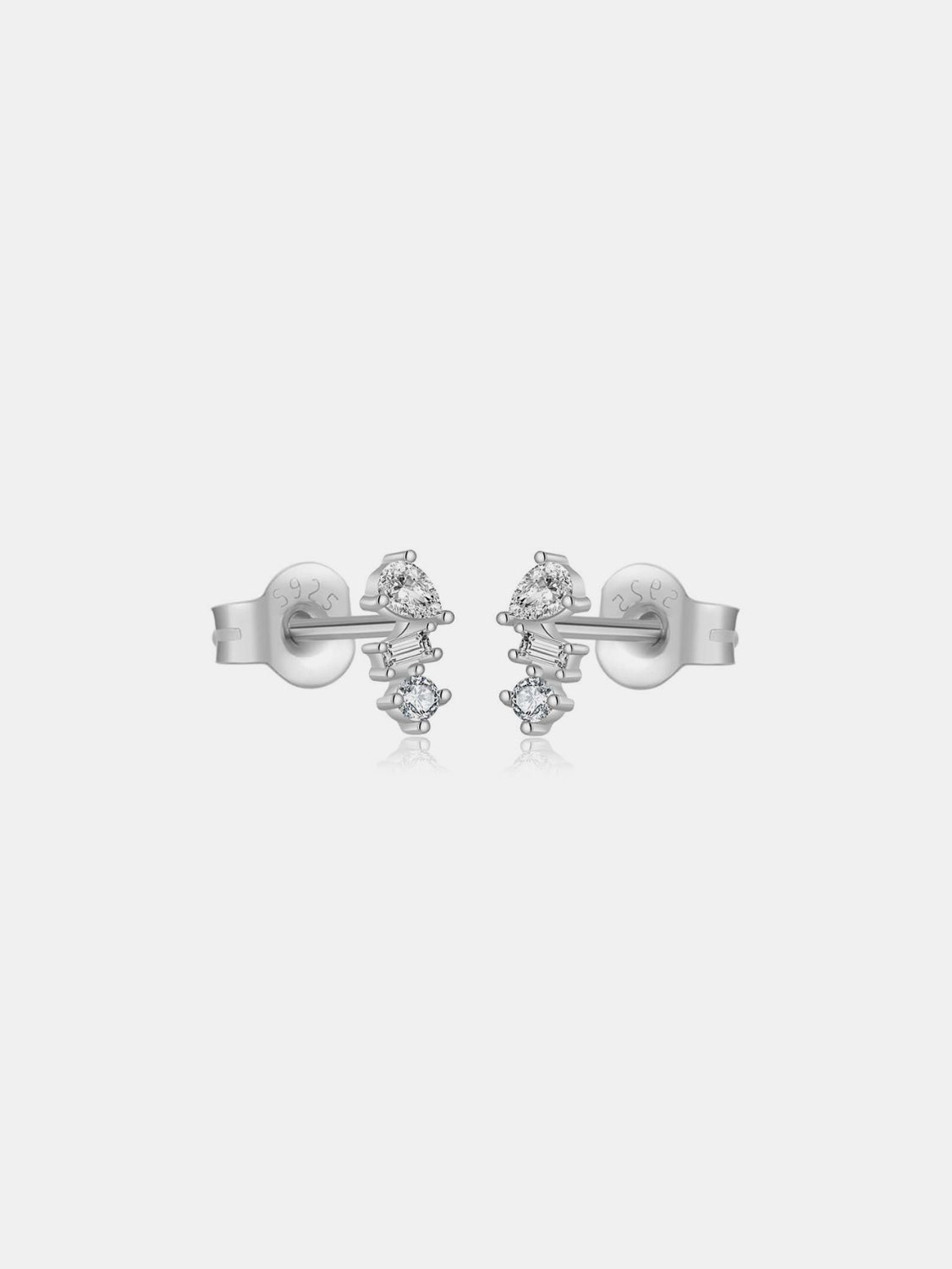 925 Sterling Silver Inlaid Zircon Stud Earrings - Kristi Pierce Designs