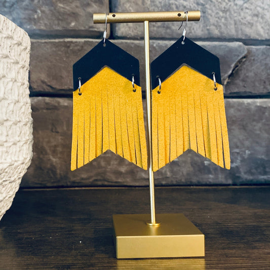 Missouri Tigers Suede Fringe Earrings