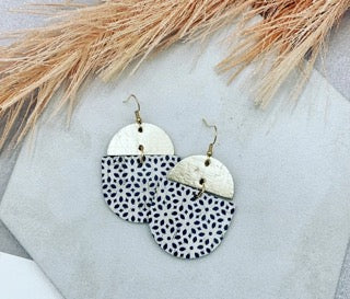 WS Vanessa Earrings in Black and White Floral Geo