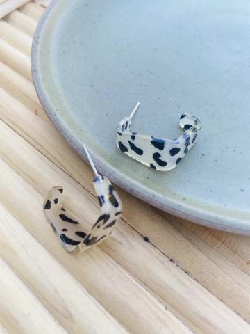 WS Leopard Cuff Hoop Acrylic Earrings