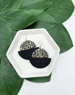 WS Damiano Earrings in Tan and Black Leopard