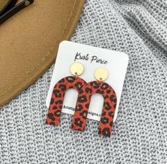 WS Doni Earring in Red Leopard Cork